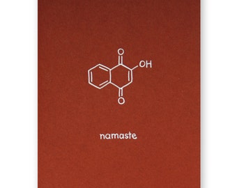 Namaste Hello Card | Indian Wedding Science Nerd Chemistry Geek Henna Scientist Chemist Mehndi Tattoo Dye Engagement Thinking of You India