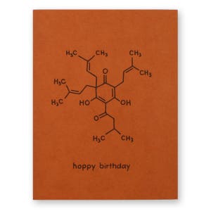 Beer Birthday Card | Beer Brewer Pun Chemistry Nerd Geek | Hoppy Birthday | Biology Biochemistry Science Scientist Microbiology Brewery