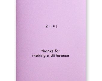 Math Thank You Card Thanks for Making A Difference - Achievement Math Major Teacher Tutor - Nerd Geek Science Engineer Retirement Graduation