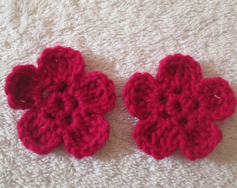 Buy More and Save More Up to 20/% off~~Hand Crochet 5 or 6 Petal Hawaiian Flower Hair Clips~Come in Set of 2.5~Macaw 2