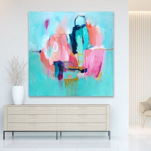 Large wall art, blue abstract print, Australian artist, blue canvas art, aqua, blue abstract art print, blue canvas painting, turquoise