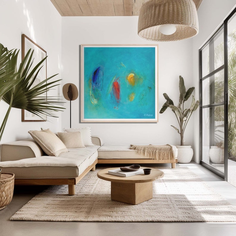 Extra Large Blue Abstract Painting Print From Original Painting, Modern ...