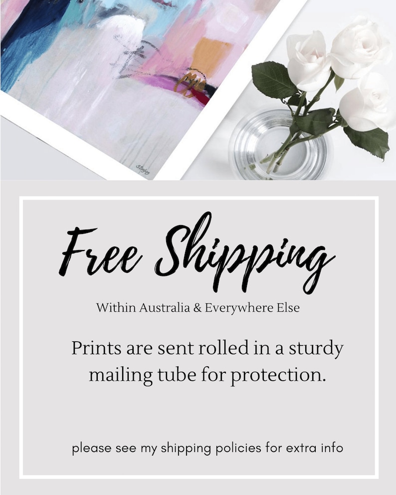 May include: Free shipping within Australia and everywhere else. Prints are sent rolled in a sturdy mailing tube for protection. Please see my shipping policies for extra info.