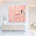 Large square pink wall art abstract print from my original abstract painting on canvas, fine art contemporary abstract minimalist artwork 