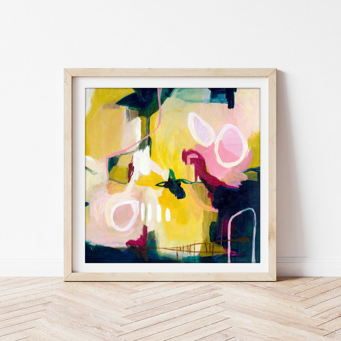 Modern Abstract Wall Art Print of Small Yellow Wall Art Etsy