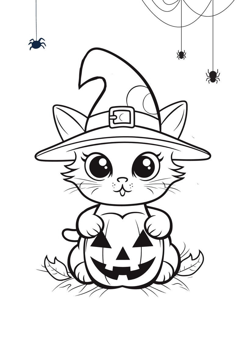 PRINTABLE Halloween Coloring Pages for Kids : Cute Halloween Creatures ...