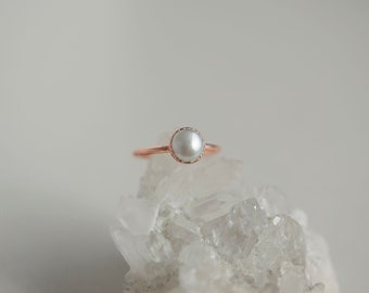 JUNE |  pearl + electroformed copper birthstone collection ring