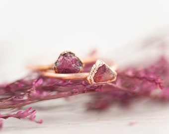 JULY |  ruby + electroformed copper raw birthstone collection ring