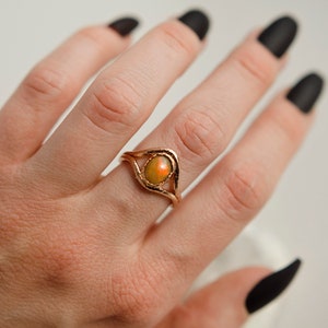 opal rose gold plated electroformed ring size 6.5 image 4