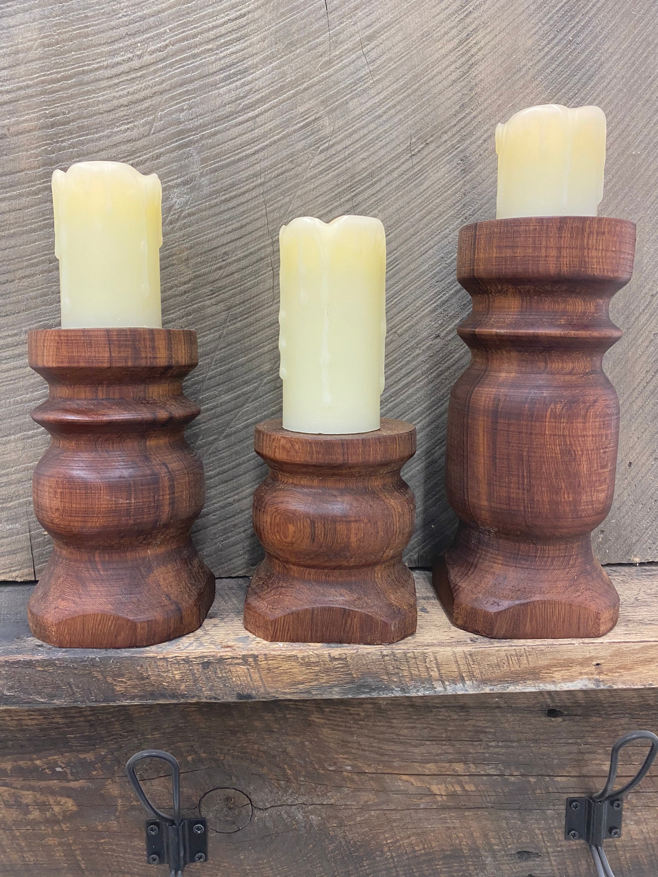 Wooden Candlestick / Western Red Cedar / Candle Holder / Etsy UK