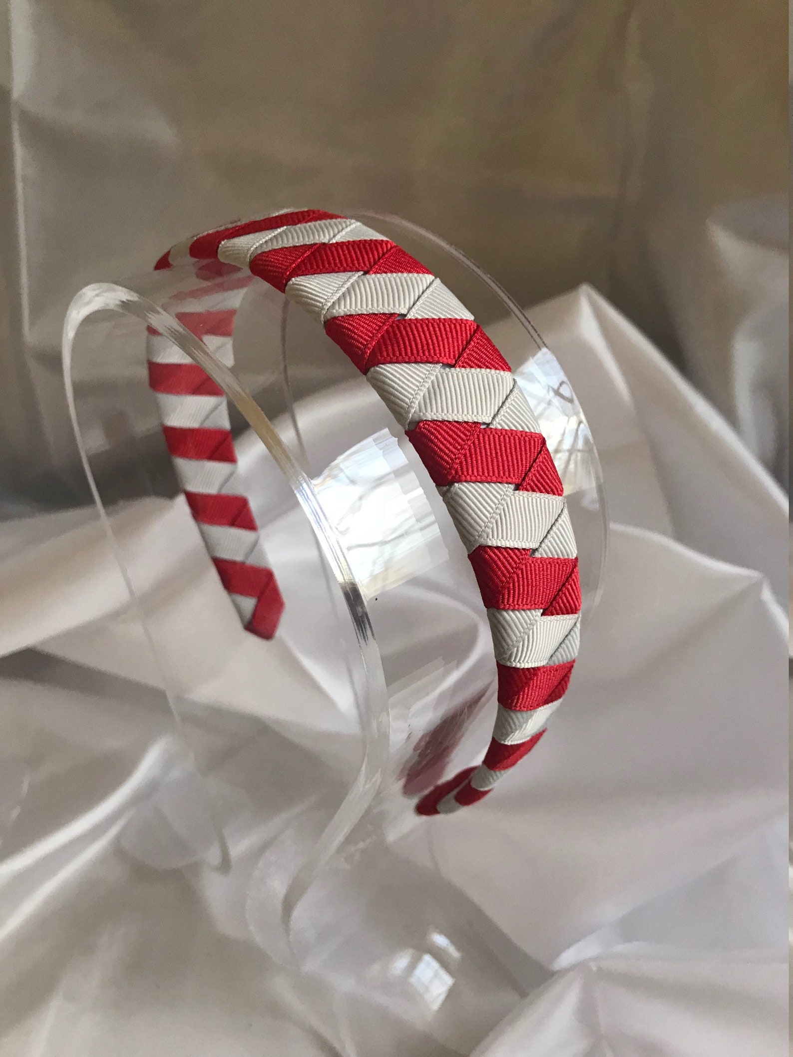 Ohio State OSU Buckeyes Scarlet and Gray Striped Ribbon Etsy