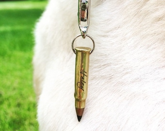 Personalisierte Bullet Dog Tag - Haustier-ID-Tag - Personalisierte Hundemarke - Outdoor Hundemarke - Wandern Hundemarke - Jagdhund