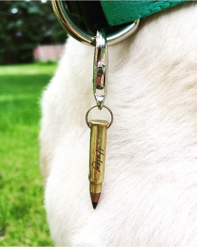 Personalized Bullet Dog Tag Pet ID Tag Custom Engraved Dog Tag Personalized Dog Tag Outdoor Dog Tag Hiking Dog Tag Hunting Dog Etsy