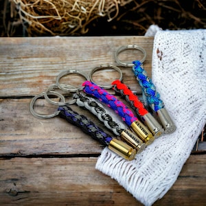 Paracord Keychain - 9mm - Custom Engraved - Bullet Keychain - Handmade - Bullet Paracord - Gifts for him - Personalized - Keychain