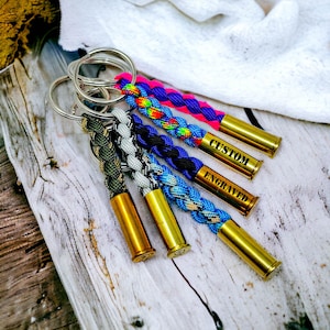 Paracord Keychain - .38 Special - Custom Engraved - Bullet Keychain - Handmade - Bullet Paracord - Gifts for him - Personalized - Keychain