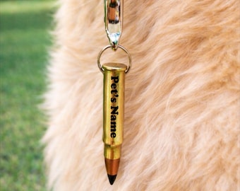 Personalized Bullet Pet ID Tag - Custom Engraved Dog Tag