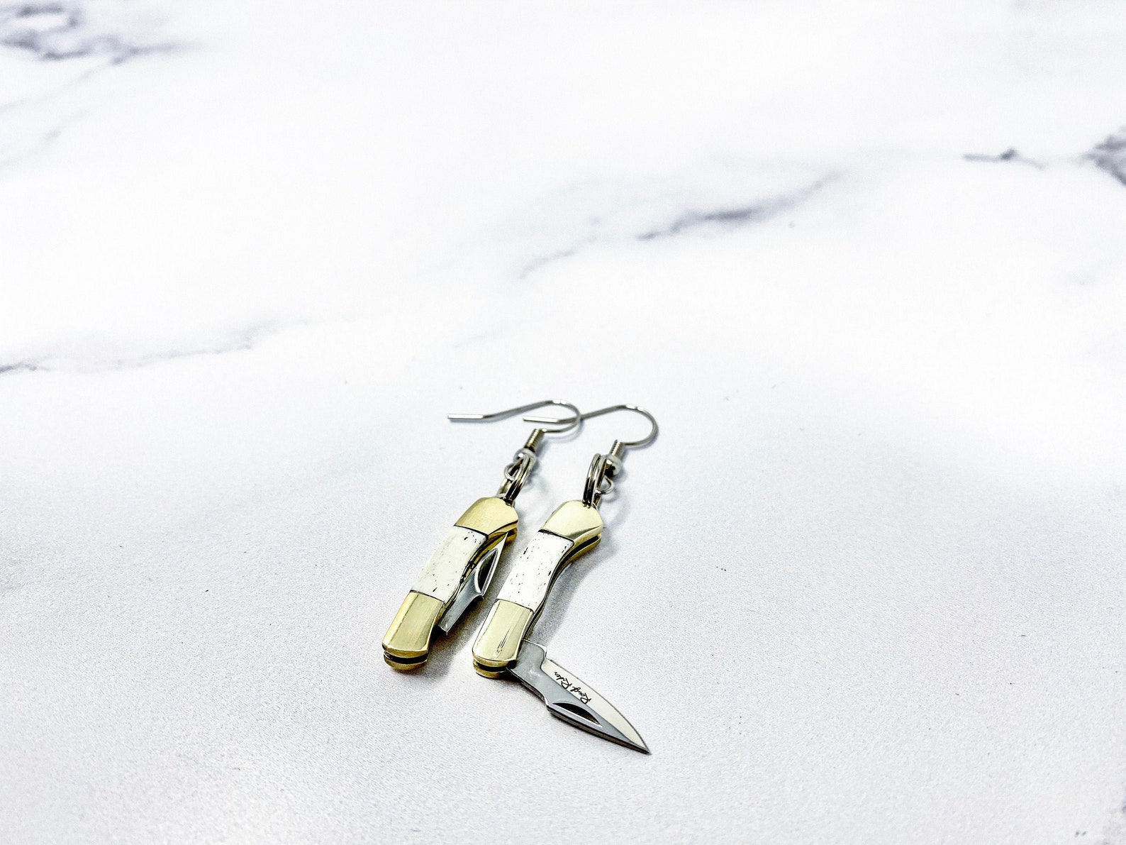 Mini Pocket Knife Earrings Hook Earrings Unique Earrings Etsy