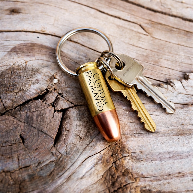 Bullet Keychain - Custom Engraved - Personalized - Handmade - Etsy