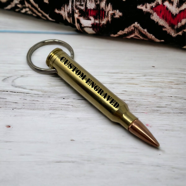 300 Win Mag Keychain- Custom Engraved- Bullet Keychain- Gifts For Him- Fathers Day Gift- Military Gift- Keyring- Outdoorsman- Groomsmen Gift