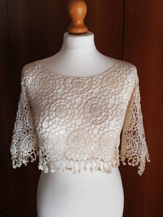 gold crochet top