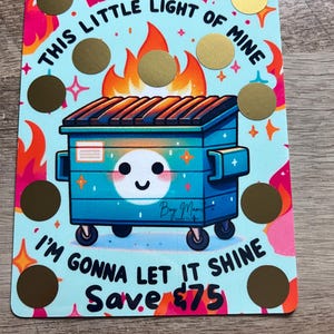Questa piccola luce della mia sfida di risparmio con gratta e vinci Dumpster Fire // Risparmia 75 // Divertente
