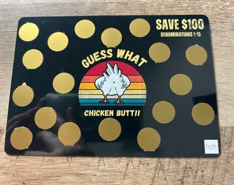 Guess What Chicken Butt Scratch Off Mini Savings Challenge || Save 100