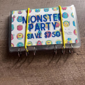 Monster Party Savings Challenge Book || Save 750 || 12 Laminated Scratch Off Envelopes