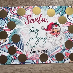 Babbo Natale, smettila di giudicarmi Scratch Off Savings Challenge // Risparmia 100 // Natale / Festività