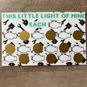 This Little Light Of Mine Car Maintenance A5 Savings Challenge As A Laminated Envelope || Mystery Scratch Off Savings Challenge