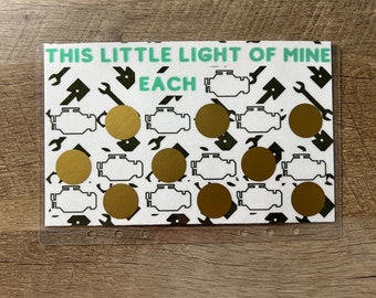 This Little Light Of Mine Car Maintenance A5 Savings Challenge As A Laminated Envelope || Mystery Scratch Off Savings Challenge