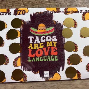 Défi Économie de langue Tacos Are My Love || Économisez 70 % || Défi économique amusant à gratter