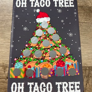 Sfida di risparmio Oh Taco Tree Scratch Off // Risparmia 100 // Mini sfida di risparmio natalizio