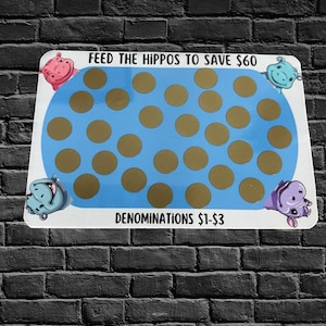 Mini Save 60 Feed The Hippos Mystery Scratch Off Savings Challenge // Tagli 1-3