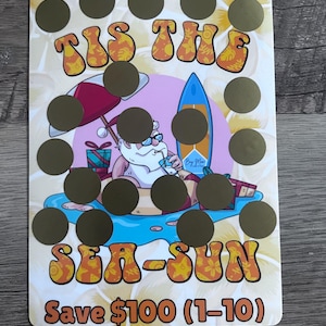 Tis The Sea-Sun Beach Savings Challenge // Risparmia 100 // Divertente sfida di risparmio con gratta e vinci // Natale a luglio