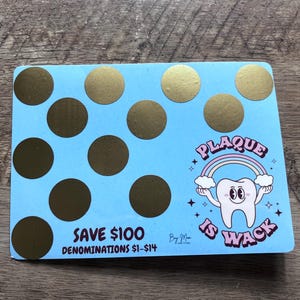 Desafío de ahorro dental Plaque Is Wack // Ahorre 100 // Desafío de ahorro divertido para raspar