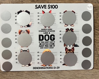 Handle Every Stressful Situation Like A Dog Scratch Off Savings Challenge || Save 100 || Funny Savings Challenge