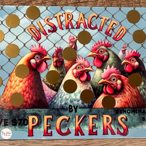 Mini-défi à gratter Distraited By Peckers || Économisez 70 % || Un défi d'épargne amusant