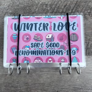 Winter Love Savings Challenge Book // Risparmia 600 // 11 buste plastificate da grattare