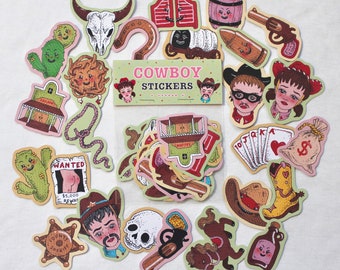 Pack of Cowboy Stickers - Etsy