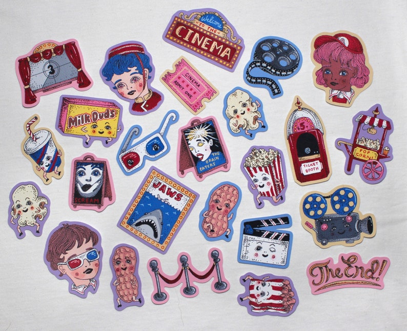 Cinema STICKERS (25 Pack) - Etsy