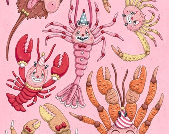 Gaudy Clown Crustaceans PRINTS