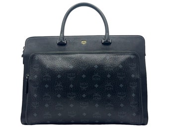 MCM Business Bag Messenger Laptoptasche Schwarz Henkeltasche Tasche LogoPrint