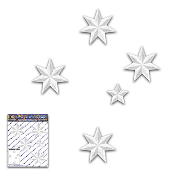 SOUTHERN CROSS Stars White Aussie Olympics Sml Car Sticker Decal Pack 4 Caravan, Fiets, Laptop -ST073_1- Australische gemaakt - JAS Stickers®