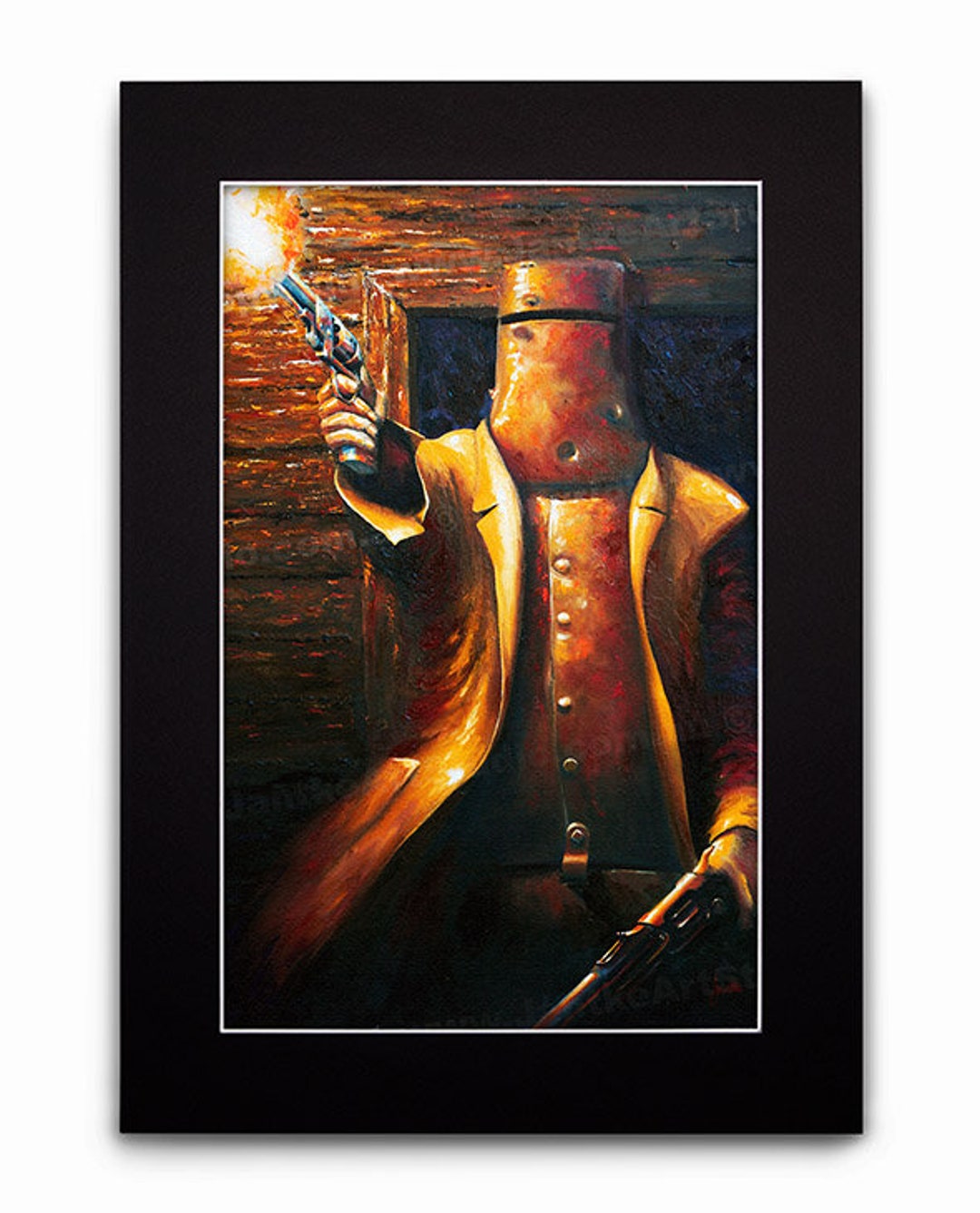 Bush Ranger Poster Drawing Ned Kelly Glenrowan Outlaw Bushranger Unframed Canvas Décor Art PRINT ...