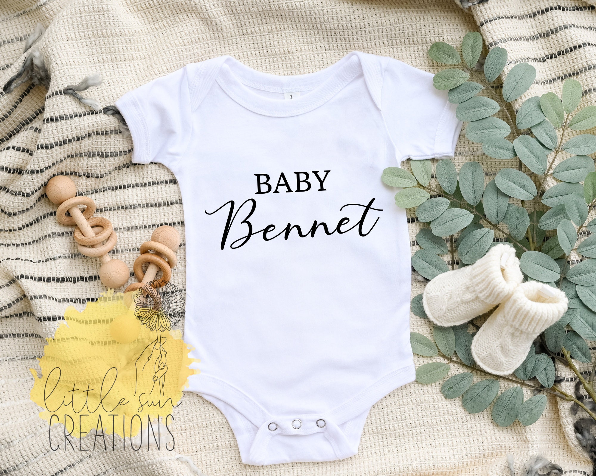 Personalised Baby Last Name Onesie Newborn Onesie Etsy