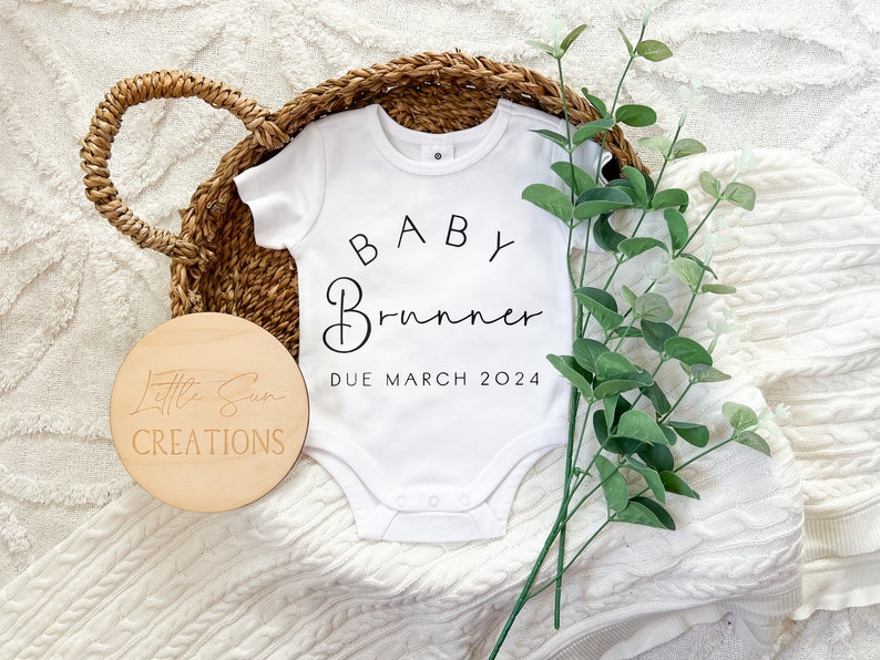 Personalised Baby Last Name Onesie Newborn Onesie Pregnancy Announcement Birth Announcement Custom Onesie image 3