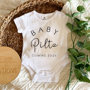 Personalised Baby Last Name Onesie Newborn Onesie Pregnancy Announcement Birth Announcement Custom Onesie image 8