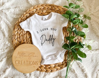 I Love You Daddy Onesie | Husband/Partner Newborn Romper | Pregnancy Announcement | Birth Announcement | Baby Announcement Onsie