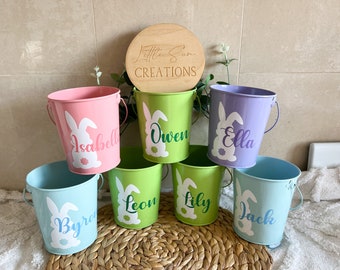 Easter Buckets | Easter Egg Hunt Bucket | Personalised Easter Bucket | Easter Hunt Bucket | Easter Gift | Easter for Kids | Easter 2023