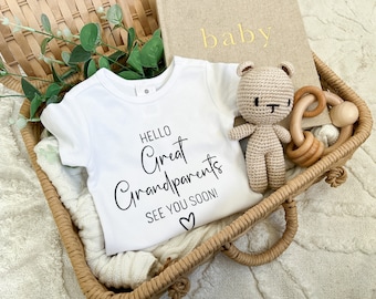 Hello Grandparent Pregnancy Announcement Onesie  | Baby Announcement for Family | Pregnancy Anouncement for Nan/Pop